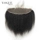 Human Virgin Hair Kinky Straight 13x4 Lace Frontal Closure With Baby Hair,Natural Color